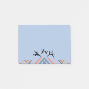 Prehistoric warriors hunter petroglyph post-it notes