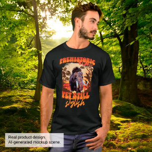 Prehistoric Yet Stylish Mammoth Retro Humour T-Shirt