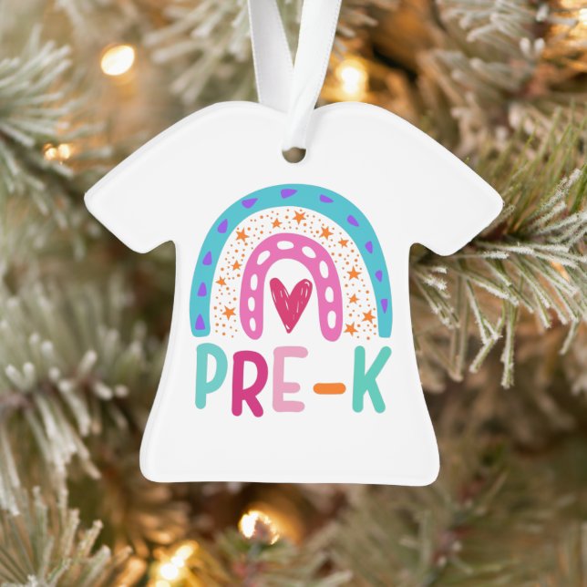 Prek back to school rainbow kids ornament (Tree)