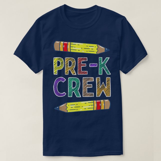 PreK Crew Funny PreK Teachers Back To School  T-Shirt (Design Front)