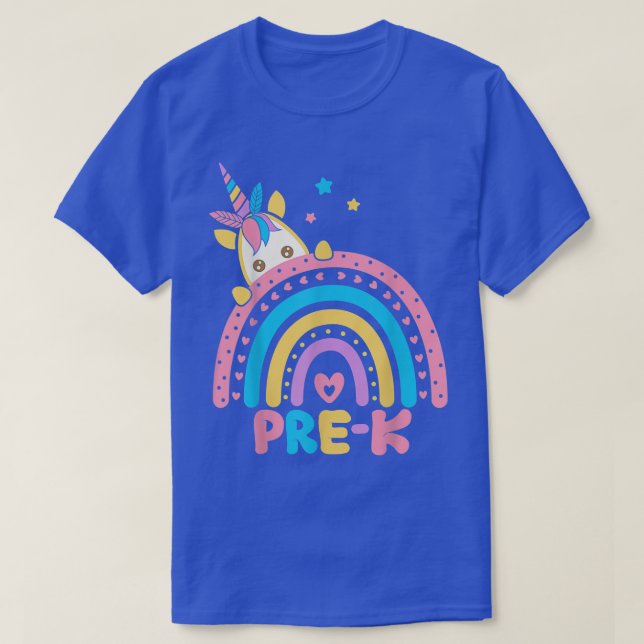 PreK Funny Rainbow Unicorn Back To School Gift  T-Shirt (Design Front)