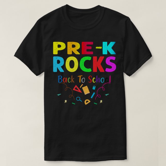 Prek Rocks s Cool Teachers Gift Back To School T-Shirt (Design Front)