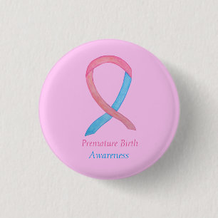 Premature Birth Awareness Ribbon Custom Pin