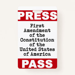 Premier amendement Passe-Presse Badge