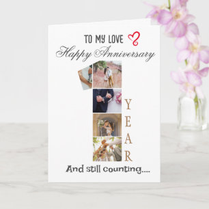 Premier an Mariage Anniversaire Carte photo