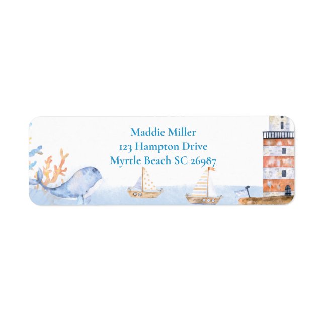 Premier anniversaire Boys Nautical Blue Lighthouse (Devant)