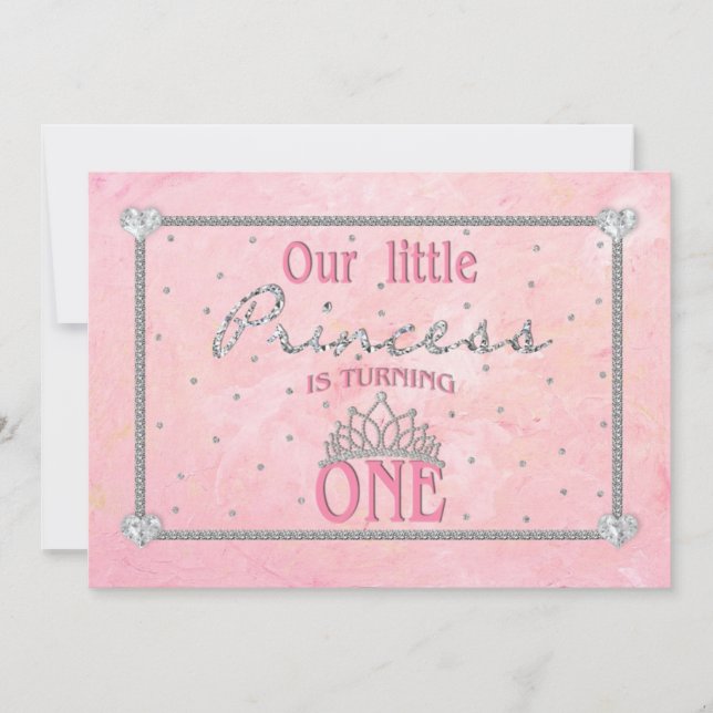 PREMIER ANNIVERSAIRE DE BÉBÉ - INVITATION PRINCESS (Devant)