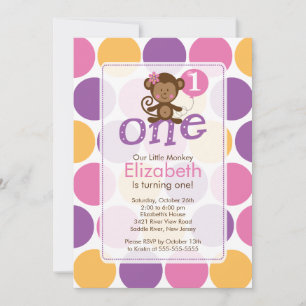 Premier anniversaire Invitation d'anniversaire de