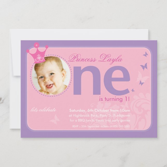 PREMIER ANNIVERSAIRE INVITATIONS :: numéro un 2 (Devant)