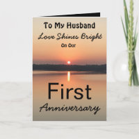 Premier Anniversaire L'Amour Du Mari Brille Carte