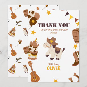 Premier Anniversaire Rodeo Boy 1er Merci Carte Pla