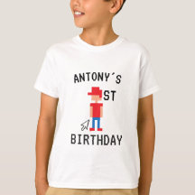 Premier Anniversaire TShirt thème minecraft
