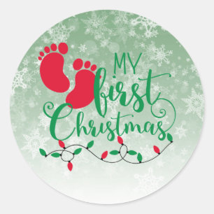 Premier autocollant de Noël du bébé