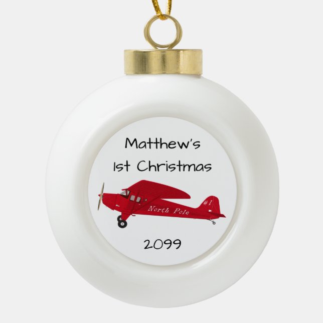 Premier avion de Noël Ornement du pôle Nord (Devant)