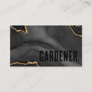 Premier Black and Gold Glitter Agate Minimalist Business Card
