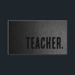 Premier Black Faux Leather Tutor Business Card<br><div class="desc">Tutor business cards. Show them you're a warrior with these unique black faux leather minimalist business cards. Professional sleek and clean looking modern business cards.</div>