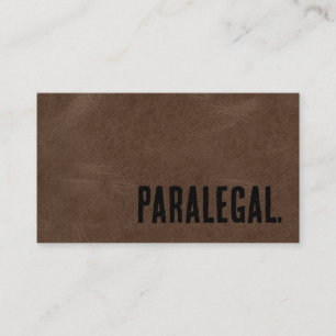 Premier Brown Faux Leather Paralegal Business Card