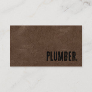Premier Brown Faux Leather Plumbers Business Card