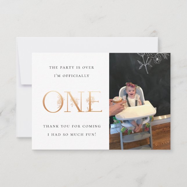 Premier carte de remerciements d'anniversaire (Devant)