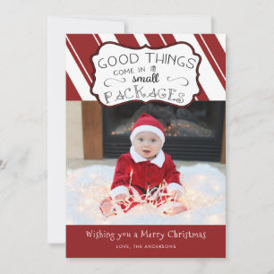 Premier Carte photo de Noël du bébé