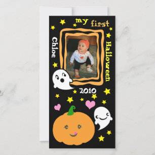 Premier Carte photo personnalisé Halloween Kawaii