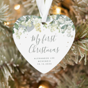 Premier coeur photo de Noël pour Bébé des neiges