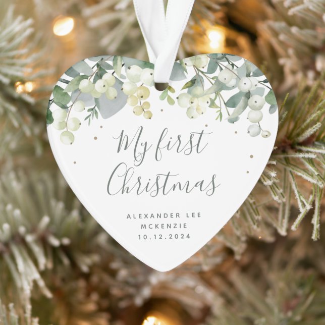 Premier coeur photo de Noël pour Bébé des neiges (Arbre)
