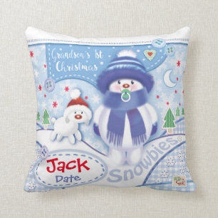 Premier coussin de Noël du petit-fils mignon