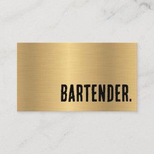 Premier Faux Gold Bartender Business Card