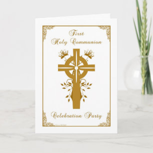 Premier Invitation de la Communion - Croix d'Or Fl