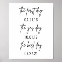 Premier jour Oui Jour Meilleur jour Poster Mariage