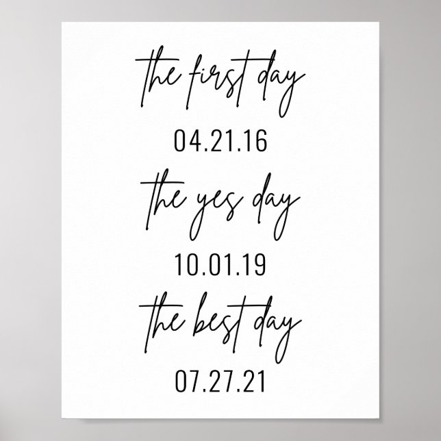 Premier jour Oui Jour Meilleur jour Poster Mariage (Devant)