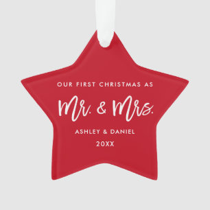 Premier M. Mme Star de Noël de manuscrit moderne