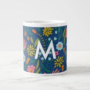 Premier monogramme floral Jumbo Mug
