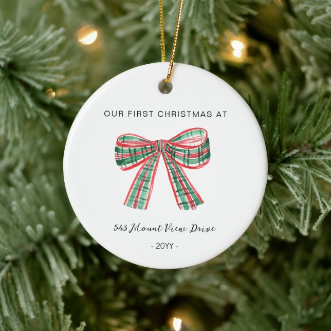 Premier Noël à New Home - Ornement d'adresse (Arbre)