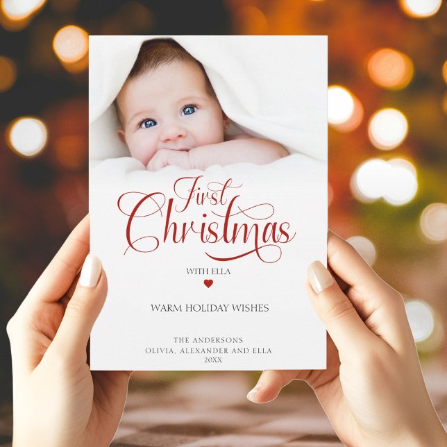 Premier Noël avec carte de vacances photo (First Christmas with Photo Holiday Card)