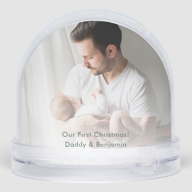 Premier Noël avec papa et bébé Photos personnalisé (Arrière)