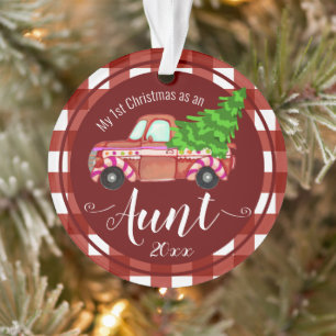 Premier Noël avec une photo de Camion rouge tante