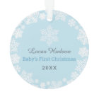Premier Noël Baby Boy Snowflake Cadre photo