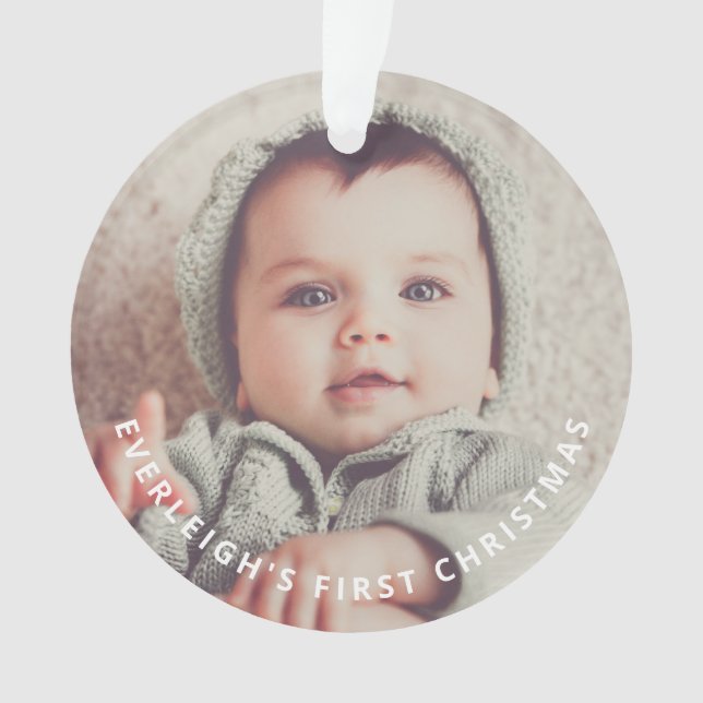 Premier Noël Bébé Photo Ornament Acrylique (devant)