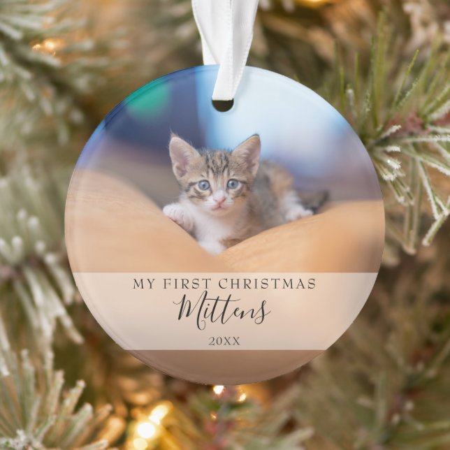 Premier Noël Chat Chien Animal de Compagnie Photo  (Arbre)