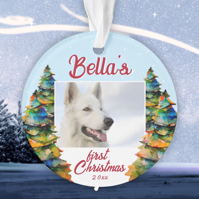 Premier Noël Chiot Nom Arbres de Noël Photo (Créateur téléchargé)