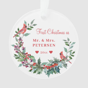 Premier Noël comme M. et Mme floral élégante photo