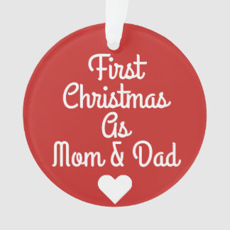 Premier Noël comme ornement de maman et de papa