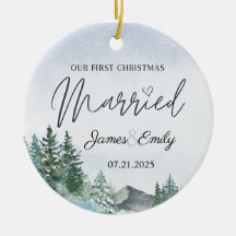 Premier Noël Comme Ornement Marié, Cadeau Mariage