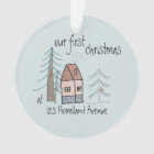 Premier Noël dans une nouvelle maison Cute Doodle 