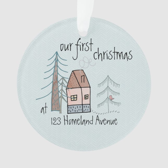 Premier Noël dans une nouvelle maison Cute Doodle  (devant)
