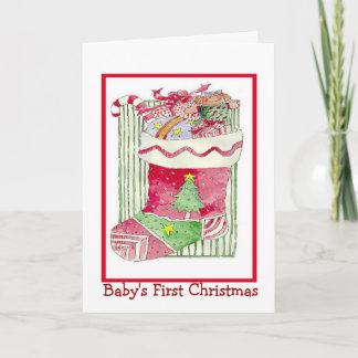 Premier Noël de bébé - carte de voeux