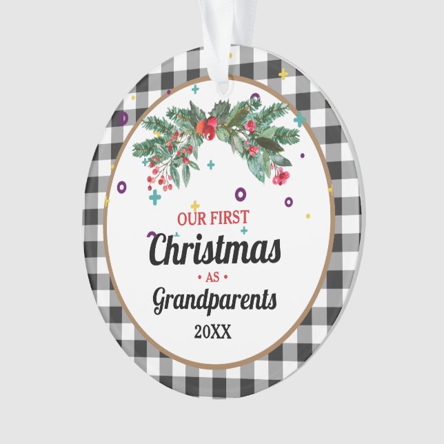 Premier Noël de grand-parent de marque personnalis (devant)