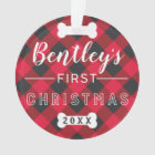 Premier Noël de l'animal | Red Buffalo Plaid Photo